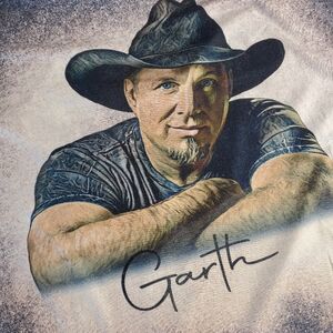 Garth Brooks Bleach Splatter SoftStyle Tee sz 2XX on Gildan Tag